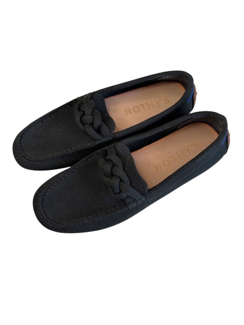 Rothy's The Braid Driver Loafer, 9, Black Minimalist Preppy